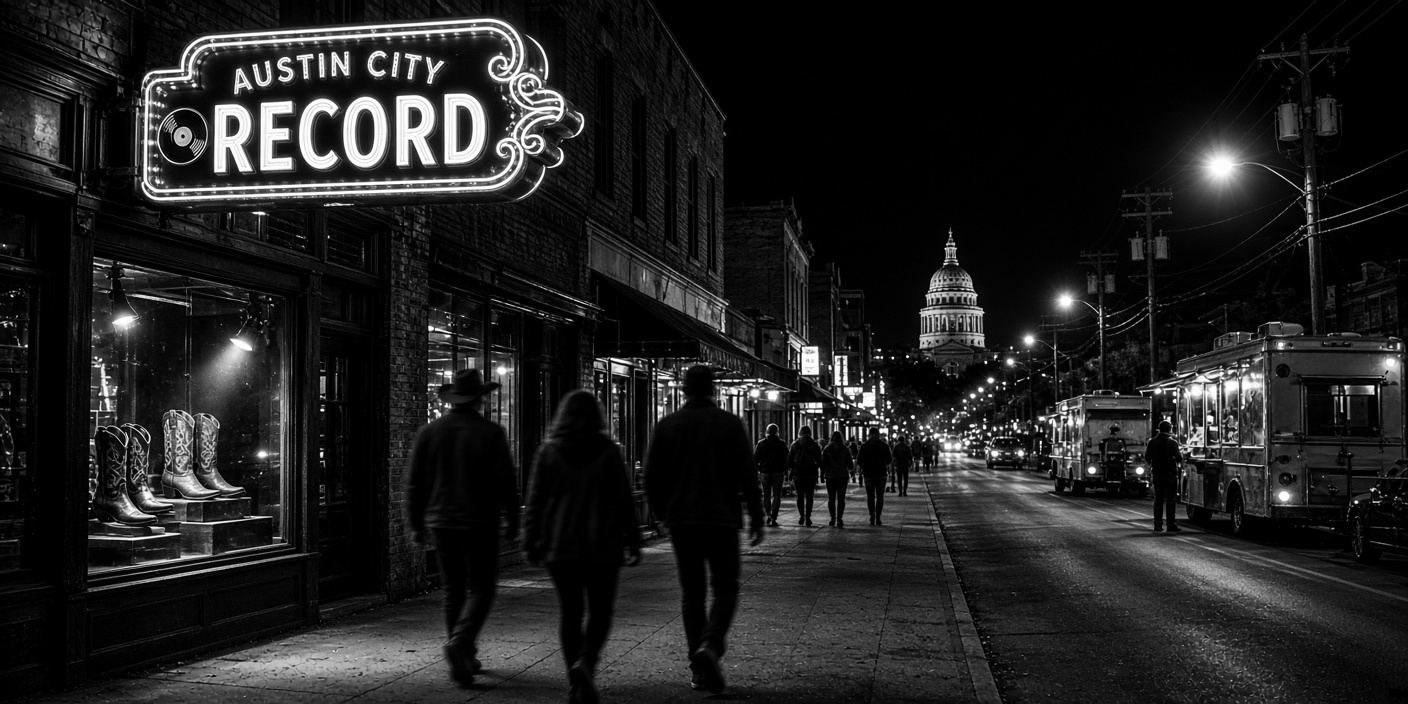 South Congress after dark